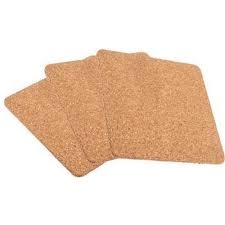 ONDERZETTER KURK 19X19CM 3 STUKS ()